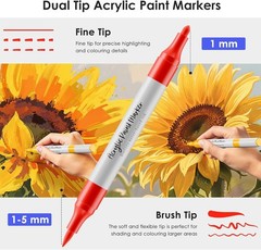 80-Color Dual Tip Acrylic Markers with Cotton Nibs for Effortless Artistry