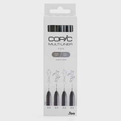 Multiliner Greys Medium – 4pc Set