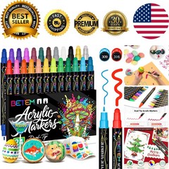 24 Colors Dual Tip Paint Markers – Perfect for Fabric, Glass, and More Artistry