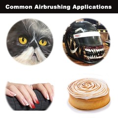 Airbrush Kit Dual-Action Feed Brush with 0.3mm and 1/3 oz. for Hobby, Models,…