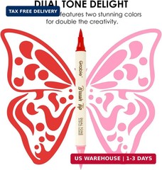 Grabie 24 Colors Acrylic Paint Markers, 12 Pack Dual Tip Soft Brush Acrylic Mark