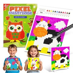 Hapray Large Coloring Book for Kids Party Favors, 20 Pages Paint by Numbers for