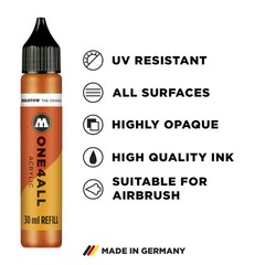 ONE4ALL Acrylic Paint Refill, For ONE4ALL Paint Marker, Neon Pink, 30ml Bottl…