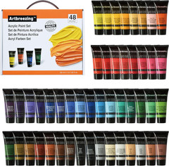 Acrylic Paint Set,48 Colors 0.74 Oz/22Ml Tubes,Highly Pigment Art Paints for Can