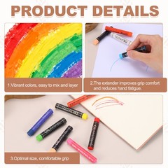 6 Pcs Black Oil Pastels Soft Oil Chalk Pastels Color Crayon for Art Beginners