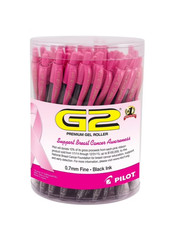 36ct Pilot Premium Gel Fine Point 0.7mm Black Ink Breast Cancer Awareness Pens
