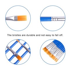 DECYOOL 100 Pcs Flat Paint Brushes,Small Brush Bulk for 170mm x 7mm, Blue