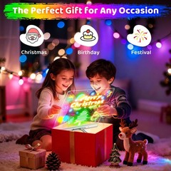 Rechargeable 16″ LED Drawing Board – 9 Color Modes, Timer, Stand, Glow Doodle Pa