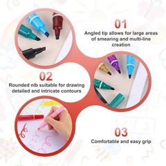 5 Pcs Art Marker Pen Double-Ended Colored Pen Dual Sketch Marker, Dark Green