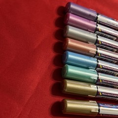 Lot 8 Marvy Metallics Water Based Pigmented Ink Gold Copper Silver Blue SEALED