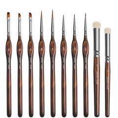 Detail Paint Brushes Dry Brushes, 10PC Flat Miniature Dry Paint Brushes Fine …