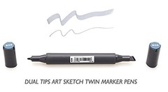 12 Cool Grey Colors Art Markers Grayscale Artist Dual Head Markers Set for Br…