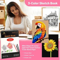 78Pcs Drawing Kit, Art Supplies w/Sketchbook, Pencils & Case for Artists