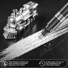 3Pcs Silver Liquid Mirror Chrome Markers Permanent Reflective Metallic Paint Pen