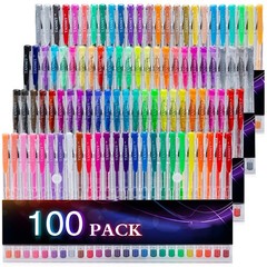Tanmit 100 Coloring Gel Pens Set for Adults 1 Count (Pack of 100), 100