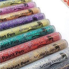 24 Glitter Pens for Rock, Ceramic, Glass, Fabric Painting /.