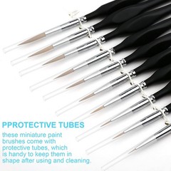 10 PCS Miniature Paint Brushes Kit, Fine Detail Painting Brush Micro Professiona