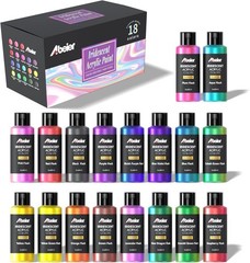 ABEIER Iridescent Acrylic Paint, Set of 2 Fl Oz (Pack 18), 2oz x 18 Colors