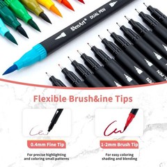 24-Color Brush & Fine Point Marker Set – Ideal for Drawing, Journaling & More