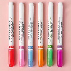 Quick-drying Colorful Curve Highlighters Cute Hand Creative Marker Linear Pen ET