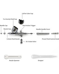 Meeden Airbrush Kit With Mini Compressor – White