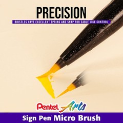 Pentel Arts Sign Pen Micro Brush Tip, Assorted Colors Office Product