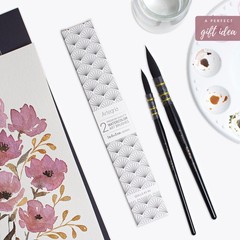 Watercolor Brush Set Sizes 2 And 6 Round Quill Mop Brushes With Fine Tips Soft S