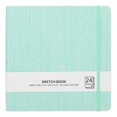 8.3×8.3″ Watercolor Sketchbook, 24 Sheet 300GSM/203lb, Green