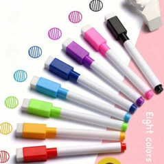 8pcs Bullet Tip Dry-Erase Markers – 11.3 cm Small Colorful Whiteboard Pens-NEW