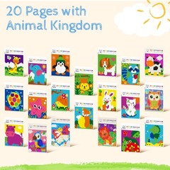 Hapray Large Coloring Book for Kids Party Favors, 20 Pages Paint by Numbers for