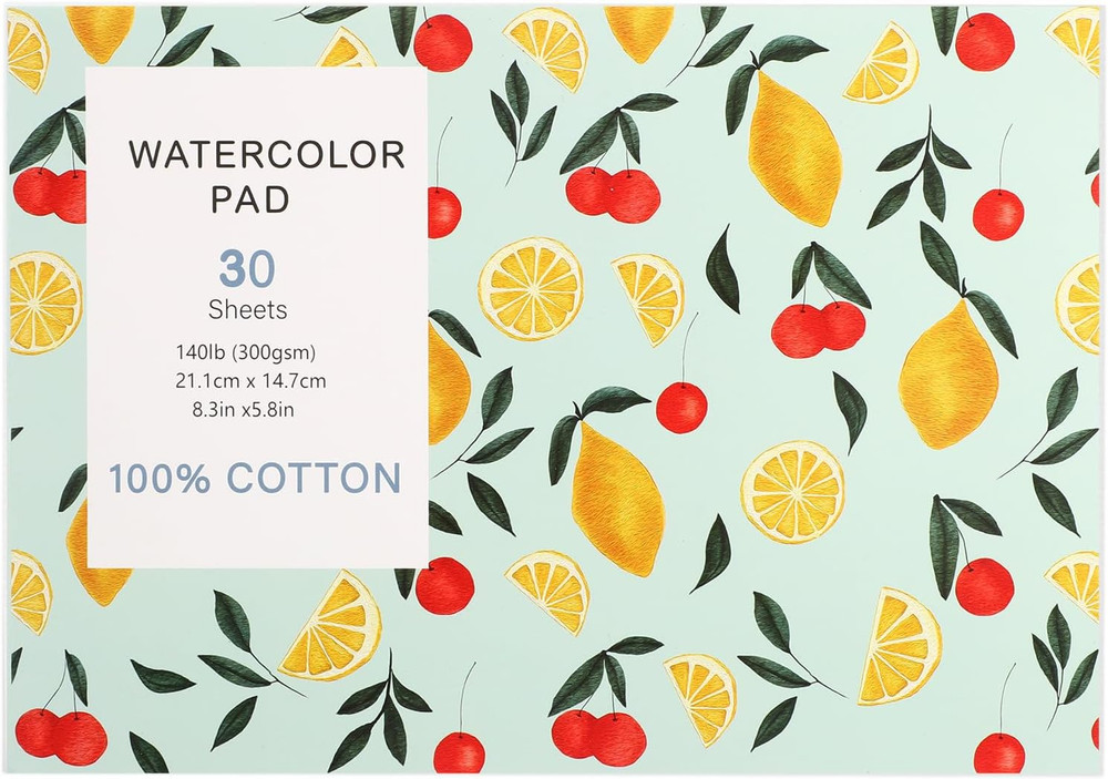 30 Sheets Watercolor Paper Pad, A5 (8.3 x 5.8) Cold Press Watercolor Paper, 140