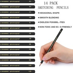 1 Set Professional Sketch Drawing Pencil Graphite Charcoal Blending Art Tool
