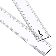 EBOOT 2 Pack Plastic Ruler Straight Measuring 12 Inch, Clear