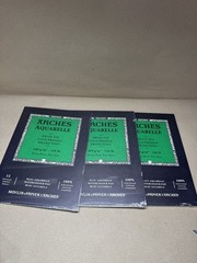 Arches Aquarelle Watercolor Paper Pad Lot of 3 9×12 Cold Press 300gsm