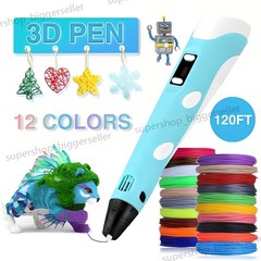 3D Printing Pen Set 3D Drawing Pen with Led Display 12 Color Filament Kid Gift