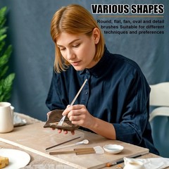 20pcs Pottery Glaze Brushes Set, Wood Ceramic with As Show, Show