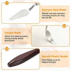 Painting Palette Knife 2.44 x 0.87 Inch Stainless Steel with Wood Handle