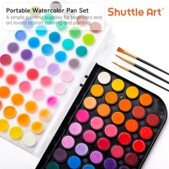 Watercolor Paint Set, 48 Colors Watercolor Paint Pan Set with 3 Paint Brushes