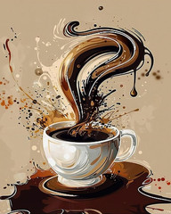 Coffee with Milk Paint by Numbers Kit Paint by Numbers DIY Acrylic Drawing Paint