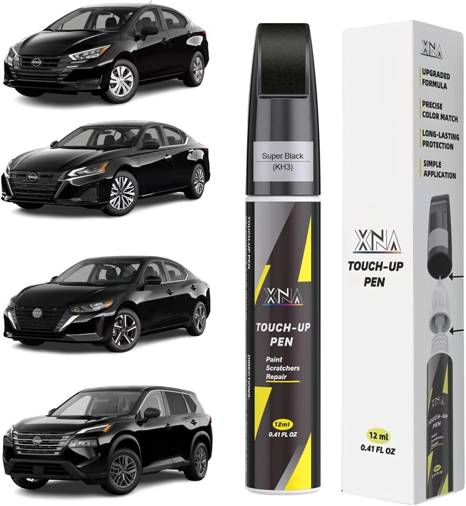Super Black(KH3) for Nissan Touch Up Paint Pen, 2 in 1 Car Scratch Remover with