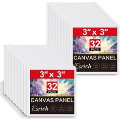 ESRICH 3x3IN Small Canvases for Painting, 32 Pack Mini 3x3in 32pack, White