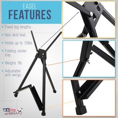 4 Pack 15″ to 21″ Adjustable Aluminum Tabletop Display Easel, Tripod Stand, Arms