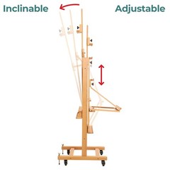 Double-Sided Easel & Drafting Table, Hold 1 or 2 Canvas, Solid Beech Wood Art…