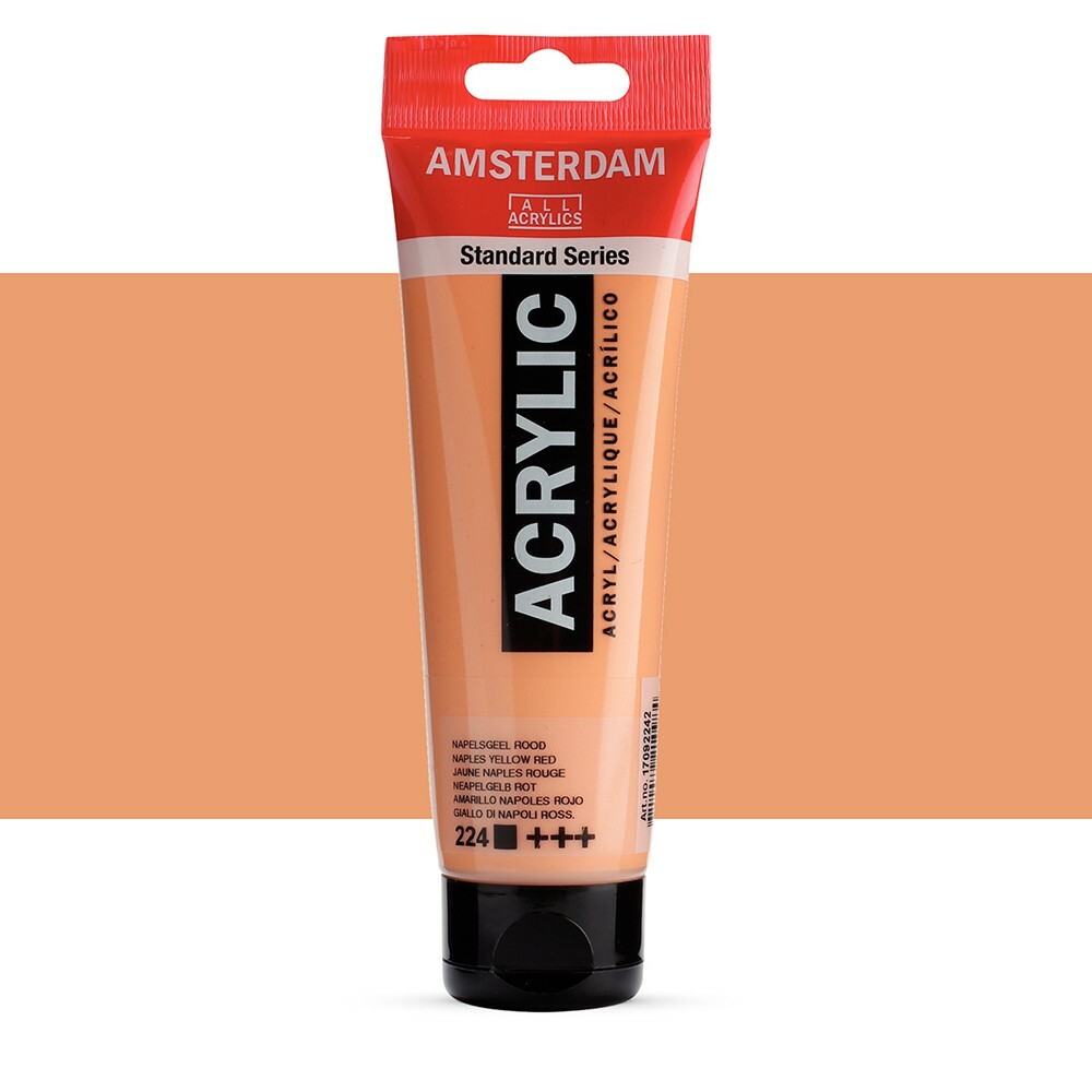 #224 Amsterdam Standard Series All Acrylic NAPLES YELLOW RED 120 MI TUBE