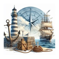 AMORARS Lighthouse Ship Diamond Art Kits for Adults – 5D Multicolour