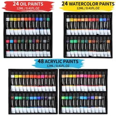 179Pcs Professional All-in-One Art Painting Kit with Aluminum & Beech Wood Ea…