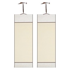 37.4″ x 12.6″ 2 Pcs Blank Hanging Scroll Paper Wood Rod, Cream White