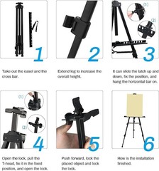 Art Artist Easel Stand for Sign, Metal Tripod Adjustable Easels for Painting …