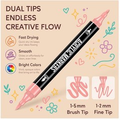 Fine & Brush Tip Acrylic Paint Markers Set – 120 Colors