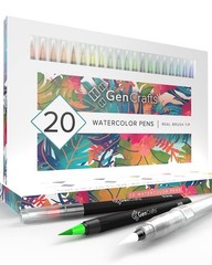 Watercolor Brush Pens with Real Brush Tips – Washable Nontoxic Markers Set